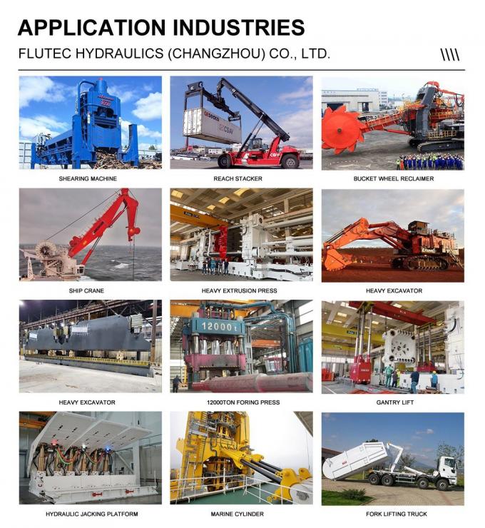 ISO9001 4000Ton Гидравлический цилиндр на заказ Большая скважина для подъемной платформы 7