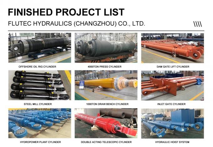 Flutec Телескопический гидравлический цилиндр Двойной действующий масляный цилиндр для машиностроения 6