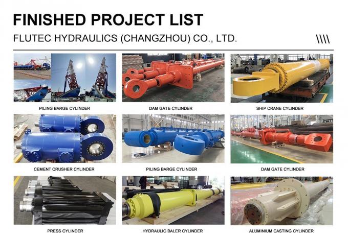 Flutec Телескопический гидравлический цилиндр Двойной действующий масляный цилиндр для машиностроения 8